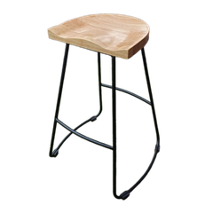 Ghế quầy cafe đơn giản chân sắt mặt gỗ GBB-43