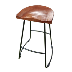 Ghế quầy cafe đơn giản chân sắt mặt gỗ GBB-43