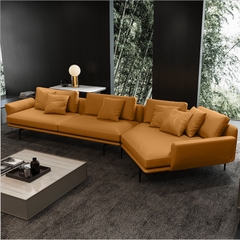 Ghế sofa góc L da microfiber bền bỉ SFL-13