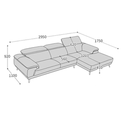 Ghế sofa góc L tựa gật gù bọc da microfiber SFL-14