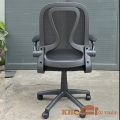 Ghế văn phòng lưới, tay kéo lên xuống, chân nhựa đúc S018