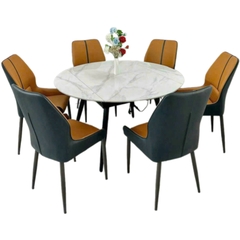 Bộ bàn ăn thông minh có bếp từ hình tròn 6 ghế BBAT-08