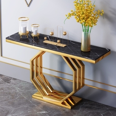 Bàn console cao cấp mặt đá chân inox mạ vàng BCL-19