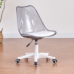 Ghế nhựa trong suốt có nệm, chân xoay bánh xe GCF-40