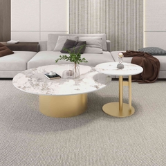 Bộ bàn sofa đôi chân sắt mặt đá hiện đại BTS-31