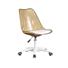 Ghế nhựa trong suốt có nệm, chân xoay bánh xe GCF-40