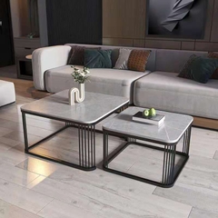 Bàn sofa đôi vuông mặt đá ceramic BTS-21