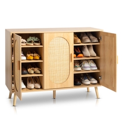 Tủ giày cánh mành mây đan caro KG-40