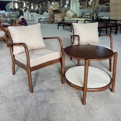 Bàn Trà Gỗ Indochine Đan Mây BTG-01