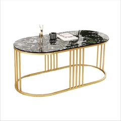 Bàn sofa mặt đá hình oval chân sắt sơn tĩnh điện BTS-22