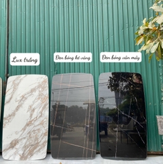 Bàn ăn chân sắt chữ A mặt đá B-008