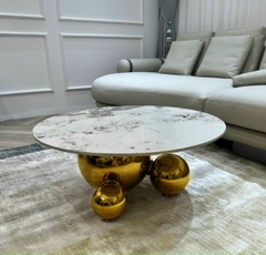 Bàn trà sofa chân inox mạ vàng - mặt đá ceramic BTI-10