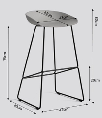 Ghế ngồi cao quán bar mặt nhựa chân sắt GBB-10