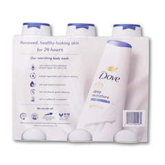 Dove Deep Moisture Body Wash 23 oz, 3-pack