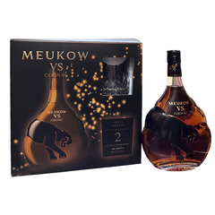Meukow Cognac VS Gift Set, 2 Glasses 70cl