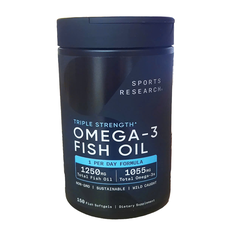 Sports Research Triple Strength Omega-3 Fish Oil, 150 Fish Softgels