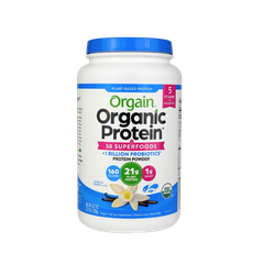 Orgain Organic Protein and Superfoods Plant Based Powder, Vanilla, 2.7 lbs