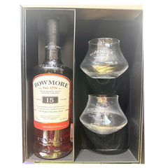 Bowmore 15YO + 2 Glasses 70cl