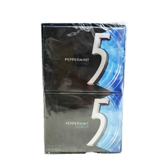5 Gum Sugar Free Chewing Gum, Peppermint Cobalt, 15 Sticks, 10ct