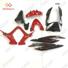 BỘ NHỰA MÀU BÓNG-BỘ NHỰA WAVE 110 RSX 2023 ĐỎ ĐEN ĐĨA