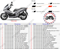Bộ nhựa dàn áo PCX 125cc-2018 (Có 4 màu: Đen-Trắng-Bạc-Đỏ)