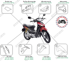 Bộ nhựa dàn áo wave RS- 2008 (Có 3 màu: Xanh- đỏ- cam)
