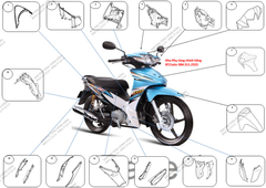 Bộ nhựa dàn áo wave RS110 cc- 2011 (Có 4 màu: Đỏ, vàng, xanh đậm, xanh nhạt)