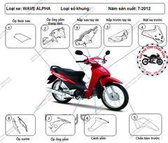 Bộ nhựa dàn áo wave Alpha-2012 (Có 5 màu: Xanh- Đen-Đỏ-Trắng-Vàng đồng)