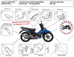 Bộ nhựa dàn áo RSX 100cc-2008 (Có 4 màu: Đen- Trắng-Đỏ-Xanh)