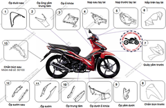 Bộ nhựa dàn áo RSX 110cc- 2010-(Có 4 màu: Xanh-Đen-Trắng-Đỏ)