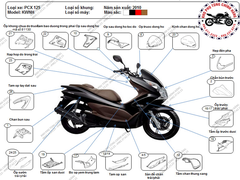 Bộ nhựa dàn áo PCX-2010 (Có 4 màu: Trắng-Đen-Đỏ-Vàng)