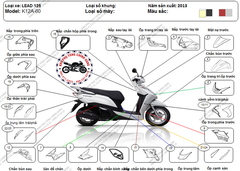 Bộ nhựa dàn áo Lead 125cc-2013. Bản tiêu chuẩn. Có 6 màu: Đen-Trắng-Đỏ mận-Xám-Vàng đồng-Nâu
