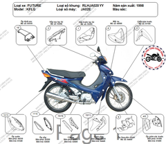 Bộ nhựa dàn áo Future I (1999-2001). Có 5 màu: Xanh ngọc-Ghi xám- Xanh tím- Đỏ cờ- Đỏ đô.