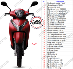 Bộ nhựa dàn áo SH Mode- 2016. Có 7 màu