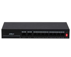 Switch PoE 8P +2P Uplink Dahua  - DH-PFS3010-8ET-65; 12T