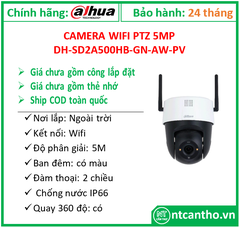 Camera PTZ Wifi 5MP Dahua DH-SD2A500-GN-AW-PV; 24T