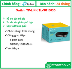 Switch TP Link  TL-SG1005D -- 5P/1GB; 24T
