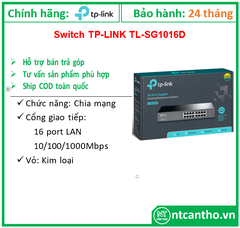 Switch TP-LINK_TL-SG1016D --> 16P/1GB; 24T