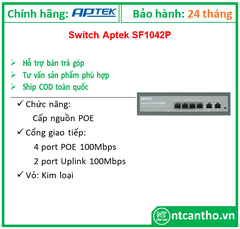 Switch Aptek SF1042P -4 Port POE; 24T