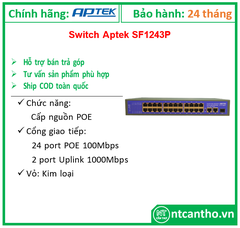 Switch 24 Port POE SF1243P/100Mbps Aptek