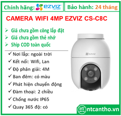 Camera Wifi 4MP EZVIZ CS-C8C 2K ( 4WKFL,4mm) NEW; 24T