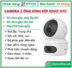 Camera 2 ống kính kép Ezviz H7C (4MP+4MP) - 2 mắt trong nhà; 24T