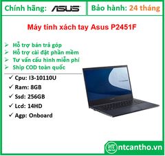 70277623 Máy tính xách tay Asus P2451F | Cpu i3-10110U | Ram 8GB | 256GB SSD | UMA | Màn hình 14