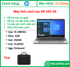 MÁY TÍNH XÁCH TAY (NB) HP 250 G8 i3-1005G1/4GD4/256GSSD/15.6FHD/Wlac/BT4.2/3C41WHr/XÁM/W10SL (518U0PA) ; 12T