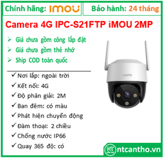 Camera  4G IPC-S21FTP iMOU 2MP Quay 360; 24T