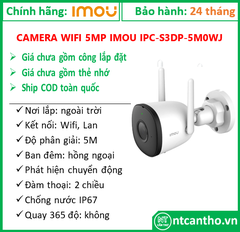 Camera Wifi  5MP IMOU IPC-S3DP-5M0WJ (5mp, 2.8mm, không màu); 24T
