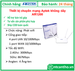 Thiết bị chuyển mạng không dây AR1200 hiệu Aptek