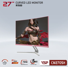 Màn hình Gaming VSP CM2705H Hồng (27 INCH/FHD/VA/75HZ/5MS/VGA,HDMI/CONG); 24T