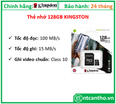 Thẻ nhớ Kingston 128GB micSDXC Adapter_SDCS2/128GBSP; 24T
