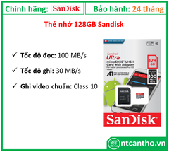 Thẻ nhớ SanDisk Class 10 128GB 100MB/s; 12T